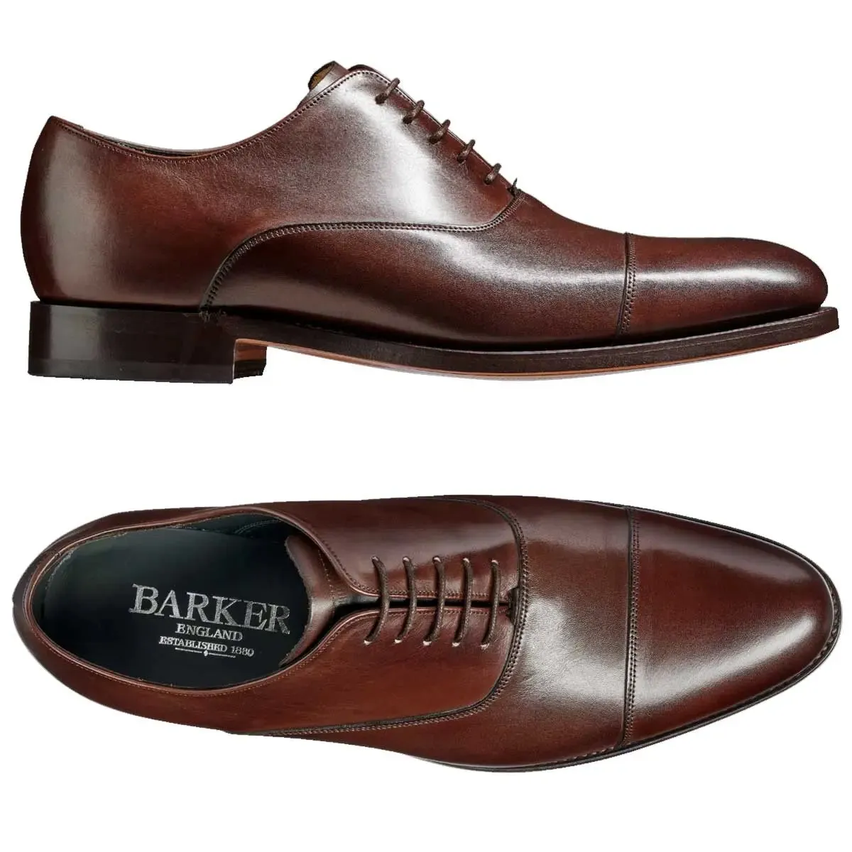 40% OFF BARKER Winsford Shoes - Mens Oxford - Dark Walnut Calf UK 8