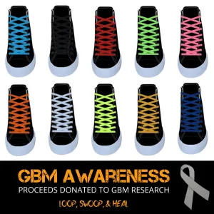 54" Flat Athletic Laces for GBM Awareness