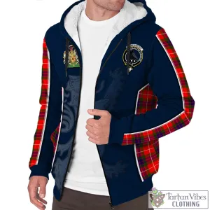 Abernethy Tartan Sherpa Hoodie with Family Crest and Lion Rampant Vibes Sport Style