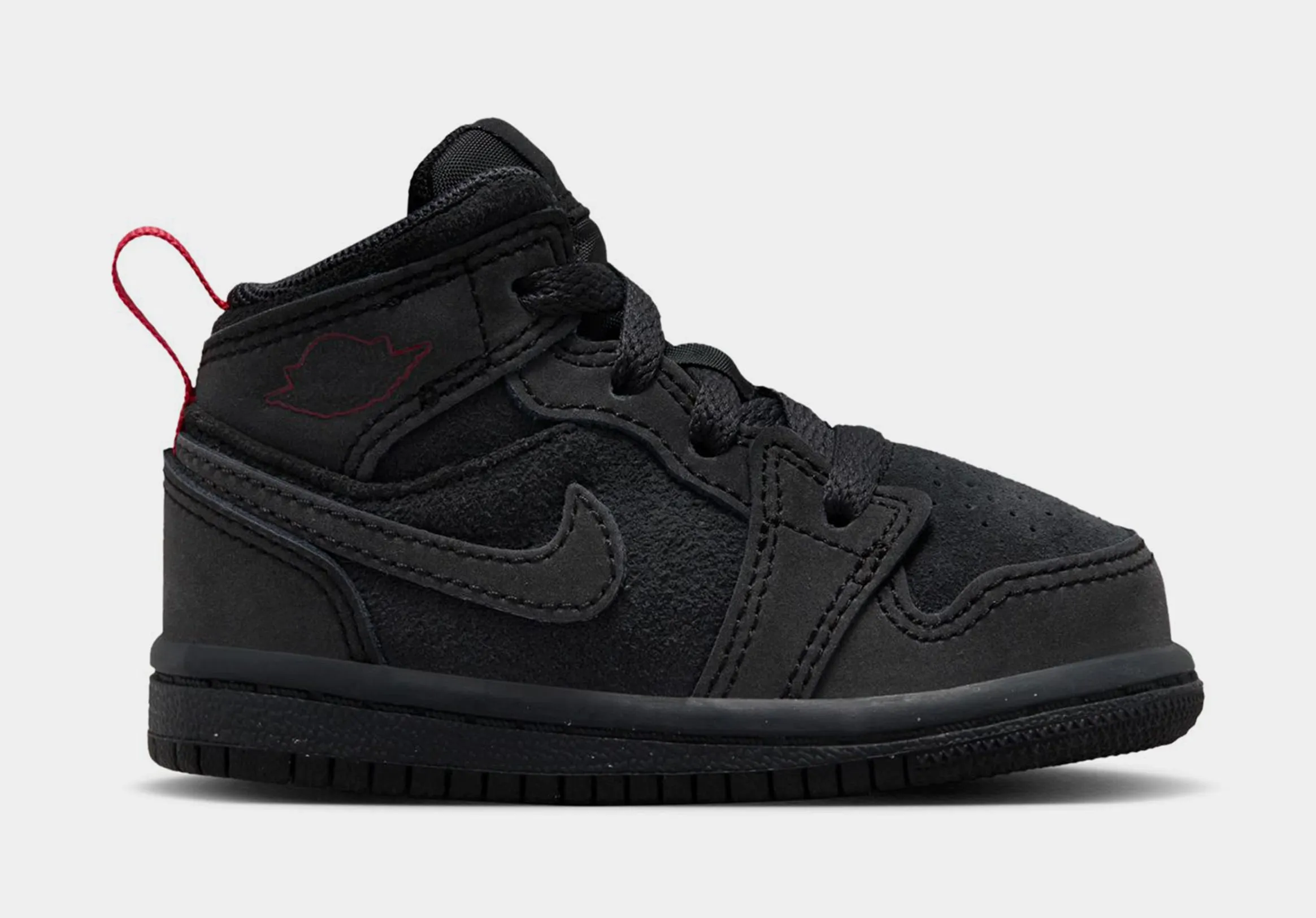 Air Jordan 1 Mid SE Craft Infant Toddler Lifestyle Shoes (Smoke Grey/Black/Varsity Red)