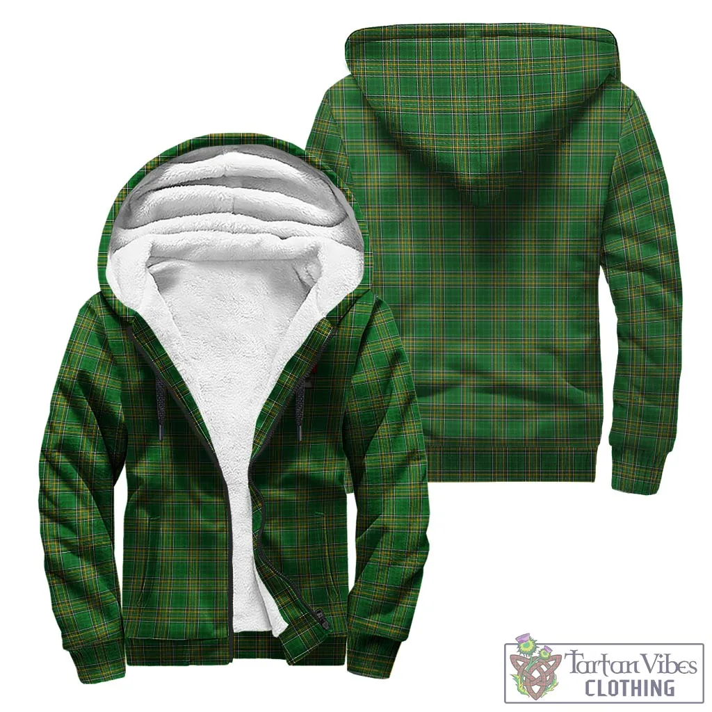 Alcock Irish Clan Tartan Sherpa Hoodie with Coat of Arms