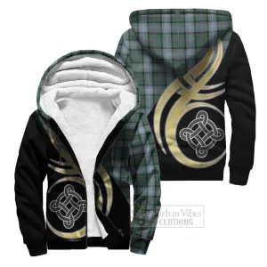 Alexander of Menstry Hunting Tartan Sherpa Hoodie with Family Crest and Celtic Symbol Style