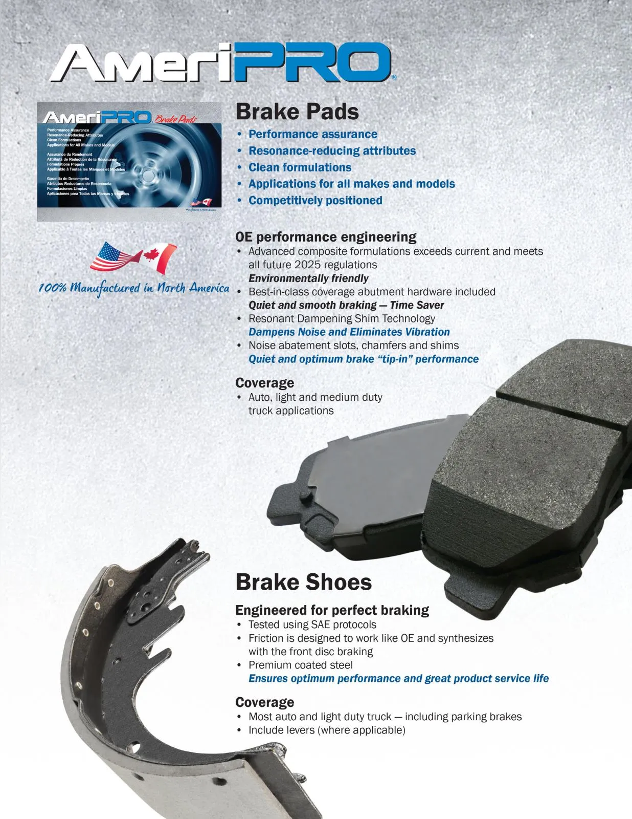 AME OE Style Disc Brake Pad Set Parking Shoes for Ford Explorer 1995-2001