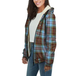 Anderson Ancient Tartan Sherpa Hoodie with Family Crest