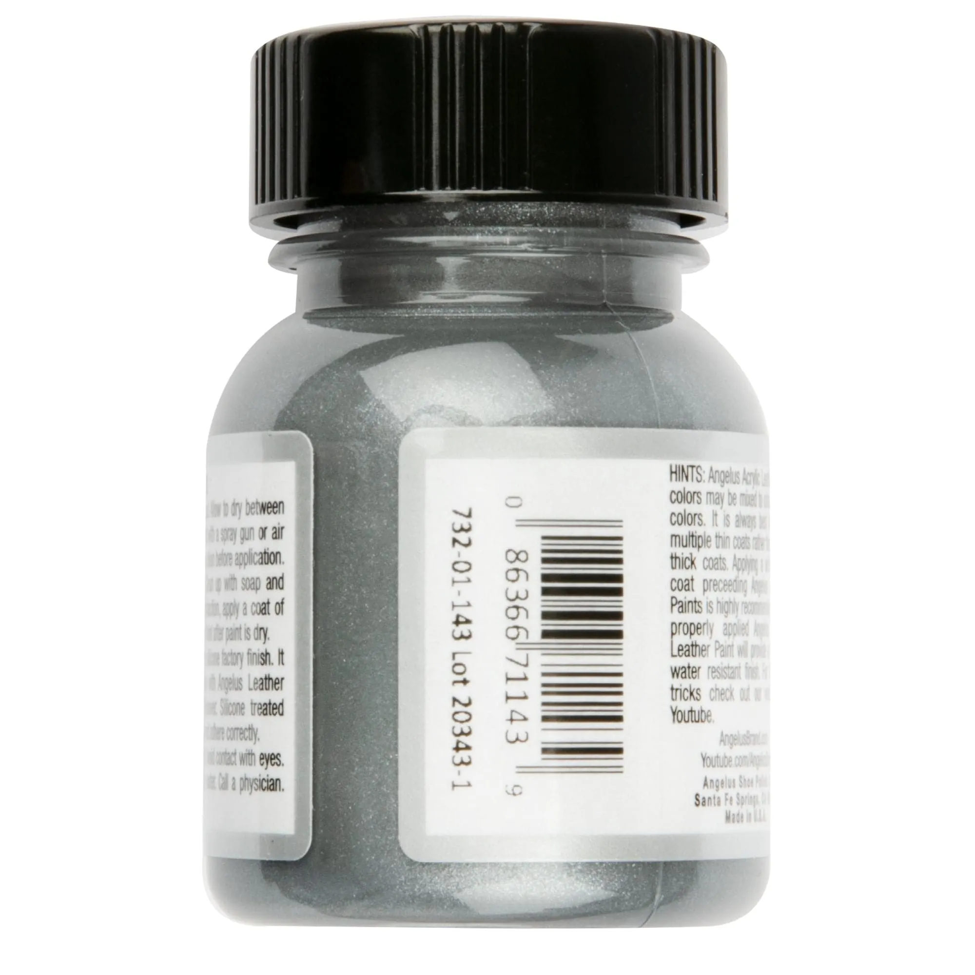 Angelus Acrylic Paint Pewter #143 29Ml Use On Leather, Vinyl Or Fabric