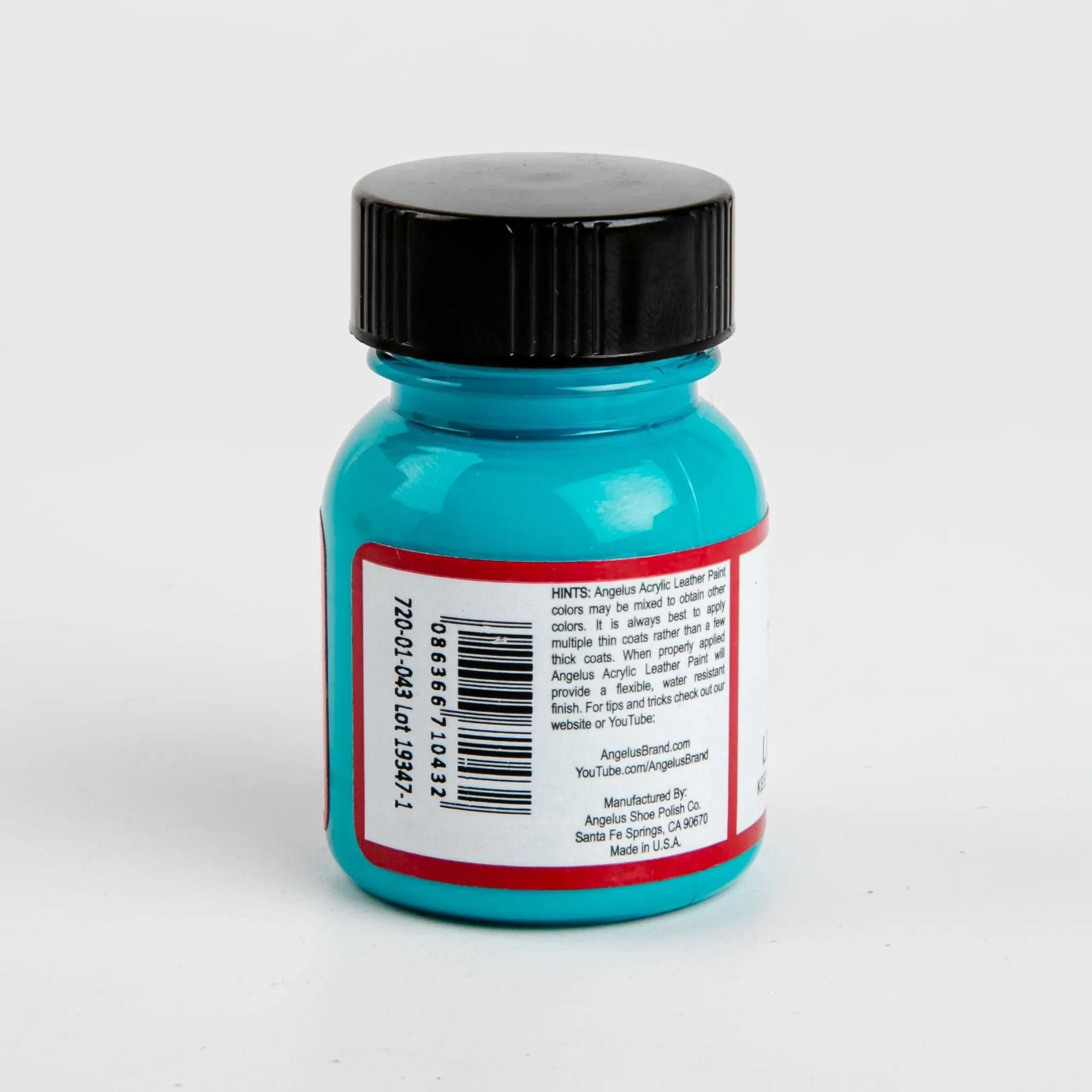 Angelus Acrylic Paint Turquoise #043 29Ml Use On Leather, Vinyl Or Fabric