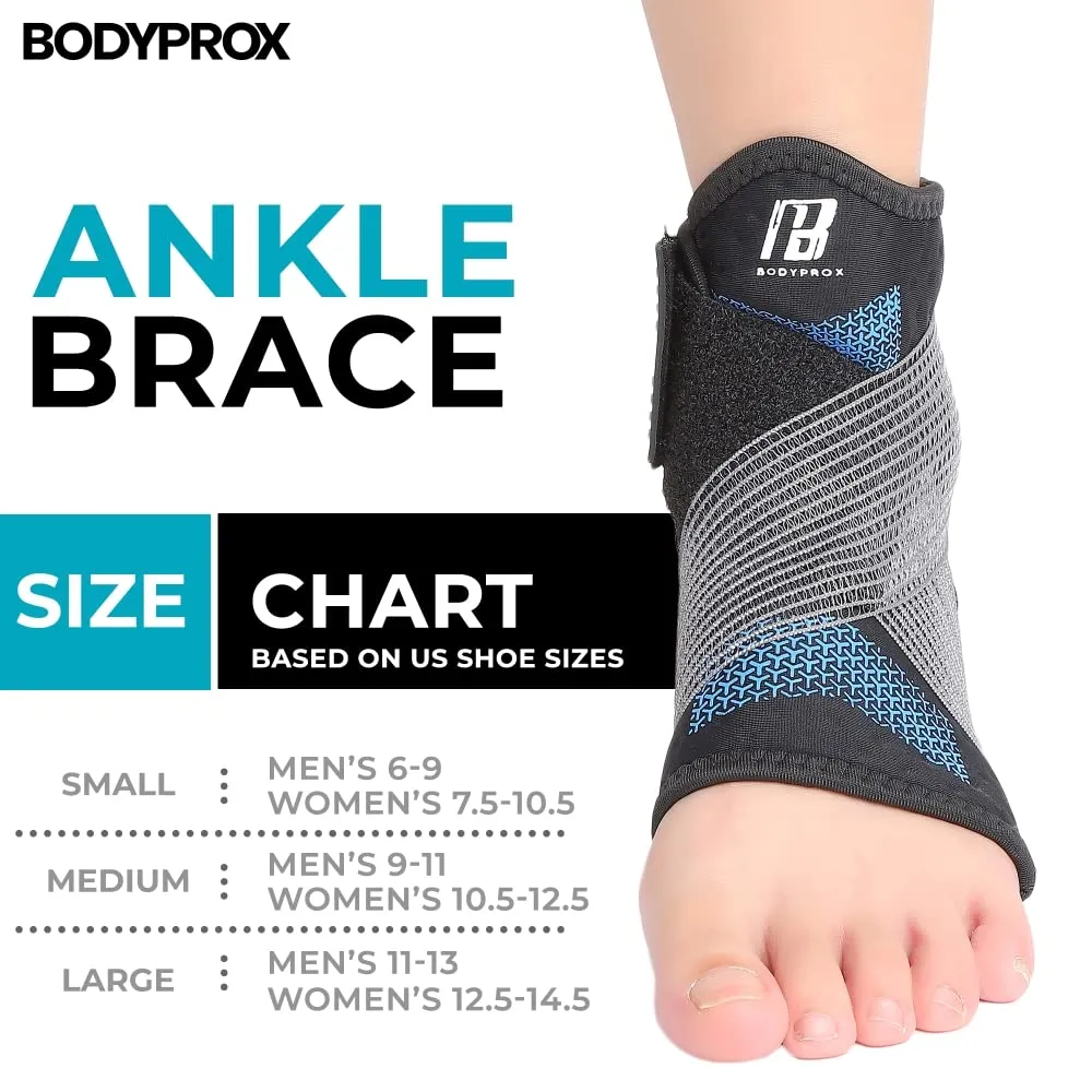 Ankle Brace for Women and Man, Ankle Support with Adjustable Compression Strap for Sprained Ankle, Injury Recovery and More! (Large) Large (Pack of 1)