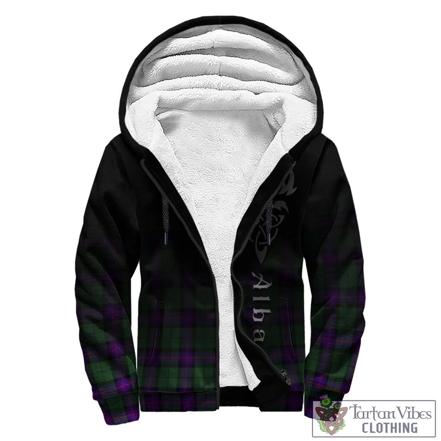 Armstrong Modern Tartan Sherpa Hoodie Featuring Alba Gu Brath Family Crest Celtic Inspired