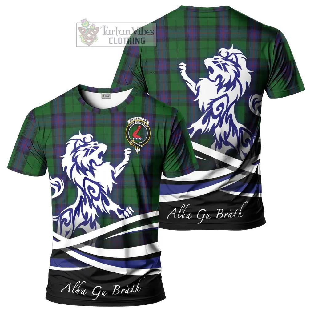 Armstrong Tartan Cotton T-shirt with Alba Gu Brath Regal Lion Emblem