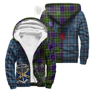 Arnott Tartan Sherpa Hoodie Happy St. Andrew's Day Half Tartan Style