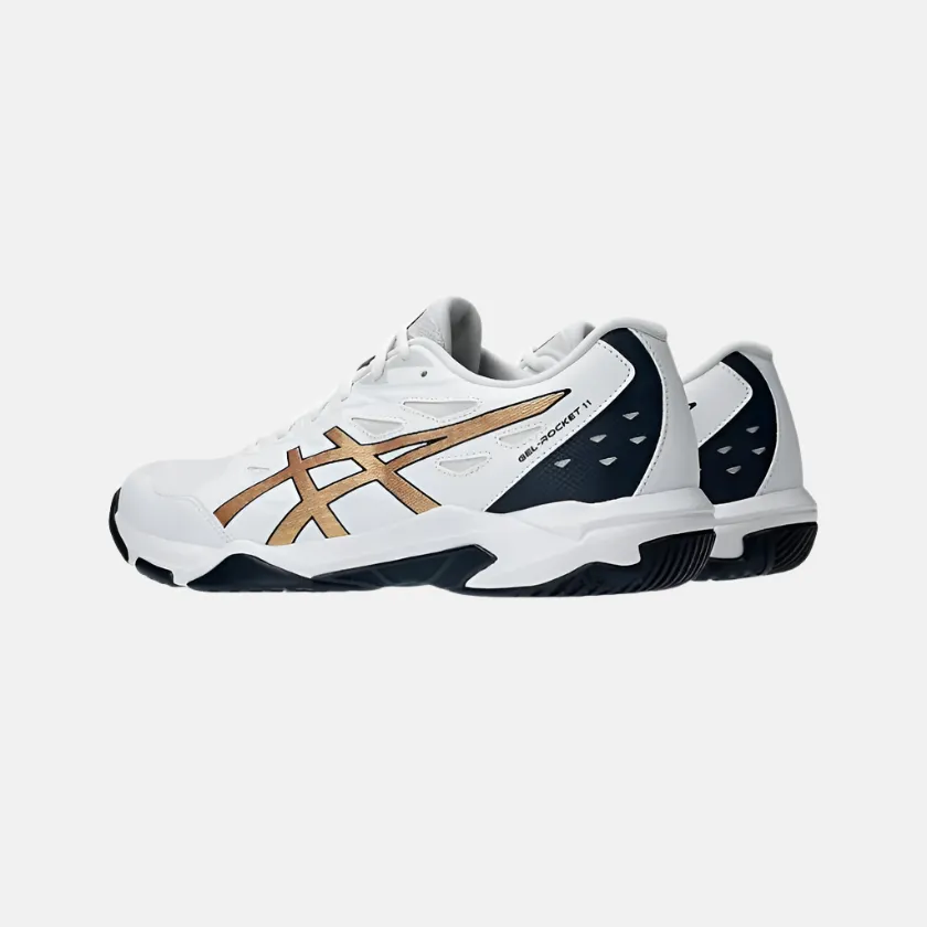 Asics Gel-Rocket 11 Men's Badminton Shoes -White/Pure Gold