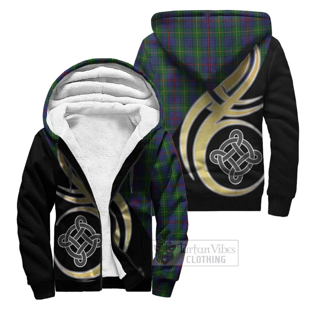 Bailey Tartan Sherpa Hoodie with Family Crest and Celtic Symbol Style