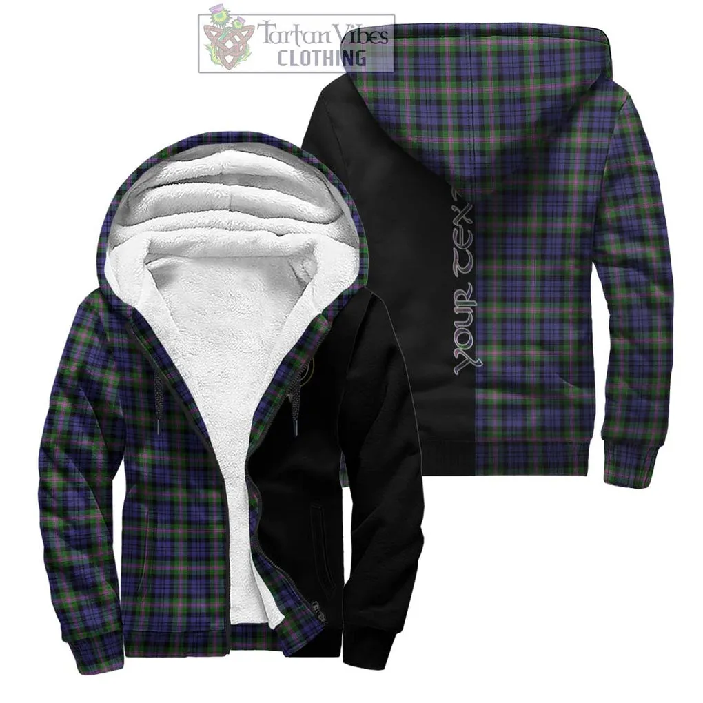 Baird Modern Tartan Sherpa Hoodie with Family Crest and Half Of Me Style