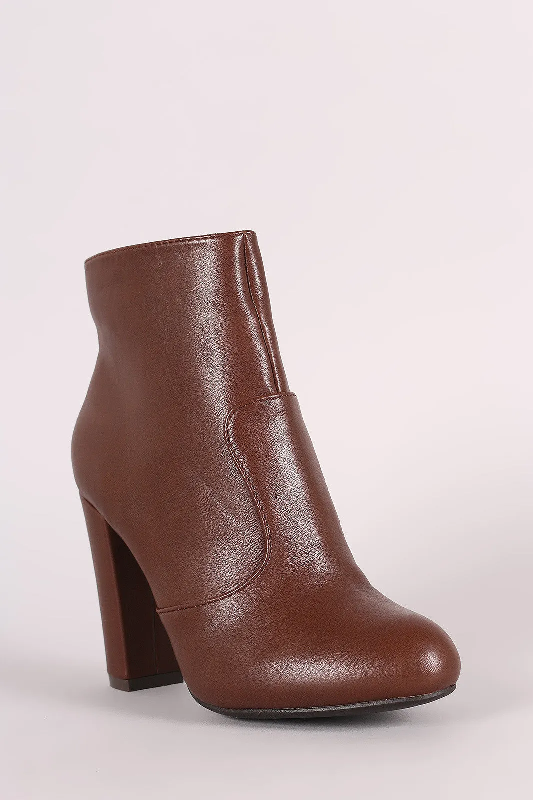 Bamboo Plain Chunky Heeled Ankle Boots