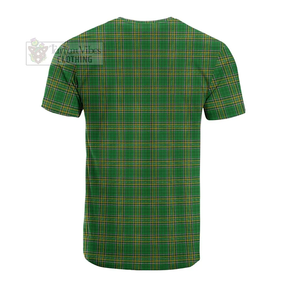 Bannon Irish Clan Tartan Cotton T-shirt with Coat of Arms