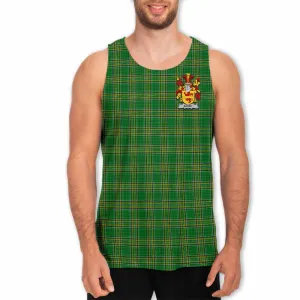 Barby Irish Clan Tartan Men's Tank Top with Coat of Arms