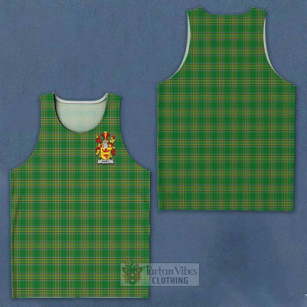 Barby Irish Clan Tartan Men's Tank Top with Coat of Arms