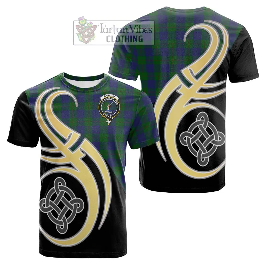 Barclay Tartan Cotton T-shirt with Family Crest and Celtic Symbol Style