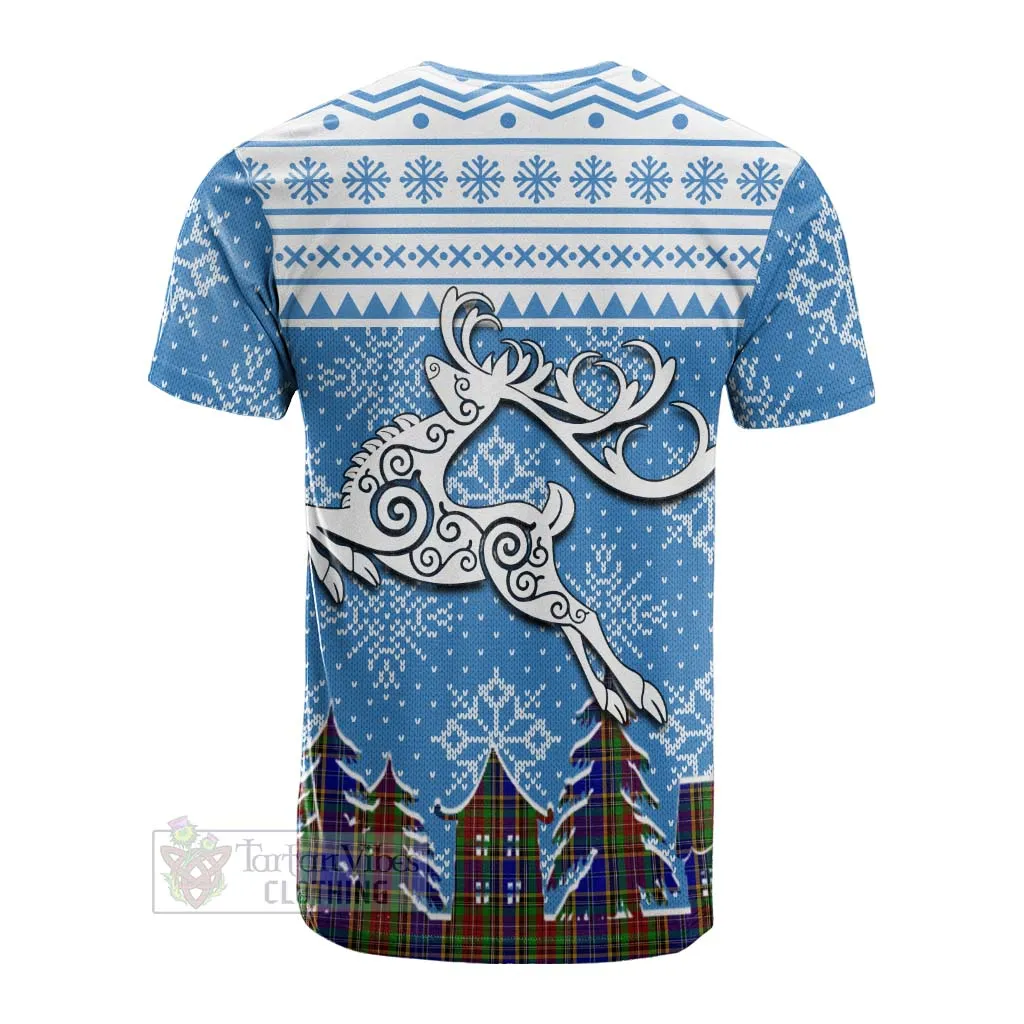 Beattie (Beatty) Clan Christmas Cotton T-shirt Celtic Reindeer Style