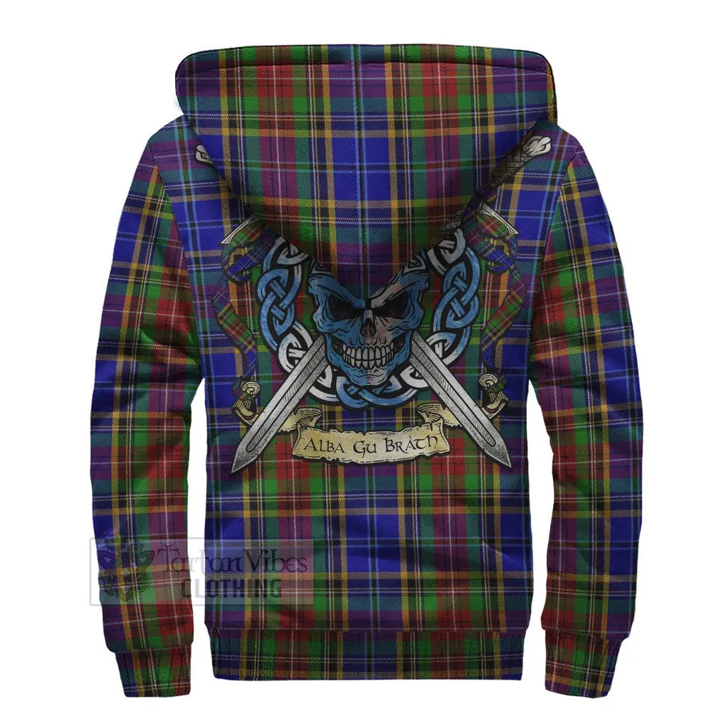 Beattie (Beatty) Tartan Sherpa Hoodie with Family Crest Celtic Skull Style