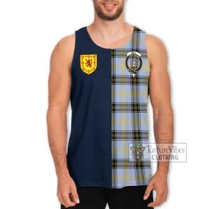 Bell Tartan Men's Tank Top Alba with Scottish Lion Royal Arm Half Style