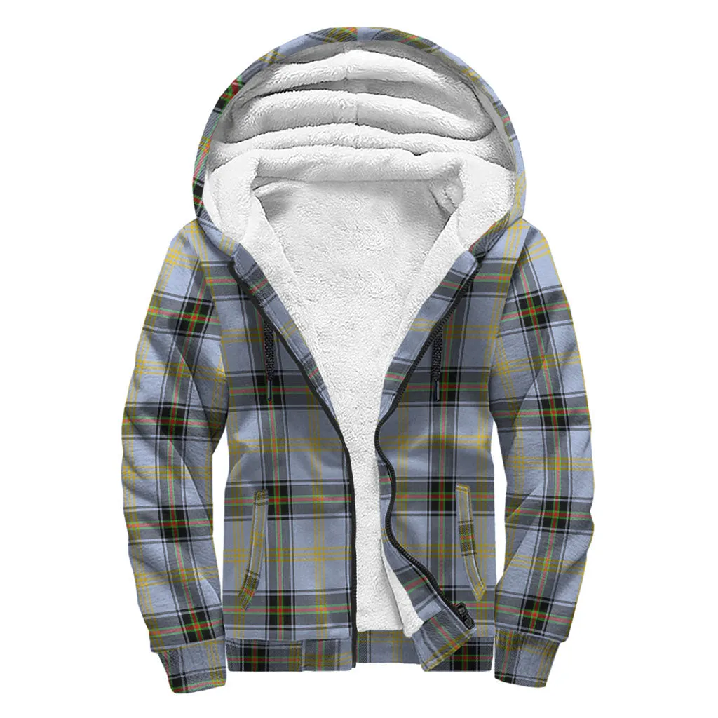 Bell Tartan Sherpa Hoodie with Family Crest