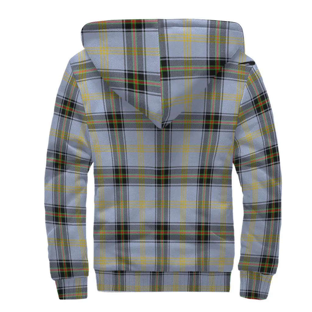 Bell Tartan Sherpa Hoodie with Family Crest