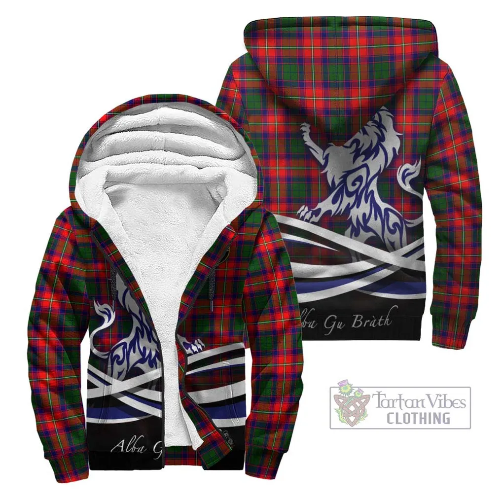 Belsches Tartan Sherpa Hoodie with Alba Gu Brath Regal Lion Emblem