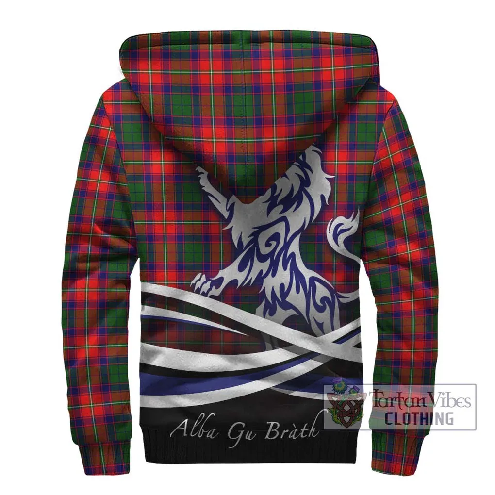 Belsches Tartan Sherpa Hoodie with Alba Gu Brath Regal Lion Emblem