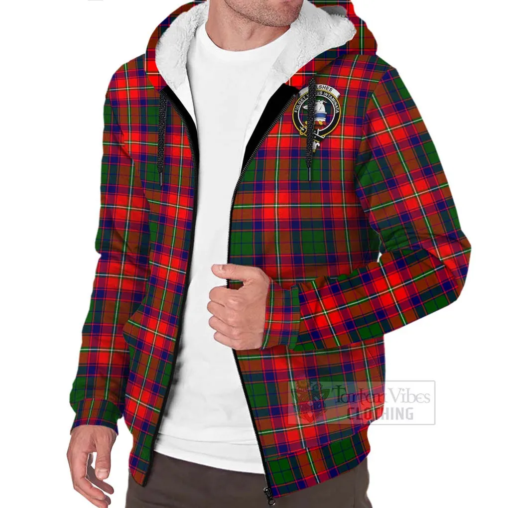 Belshes (Belsches) Tartan Sherpa Hoodie with Family Crest Celtic Skull Style