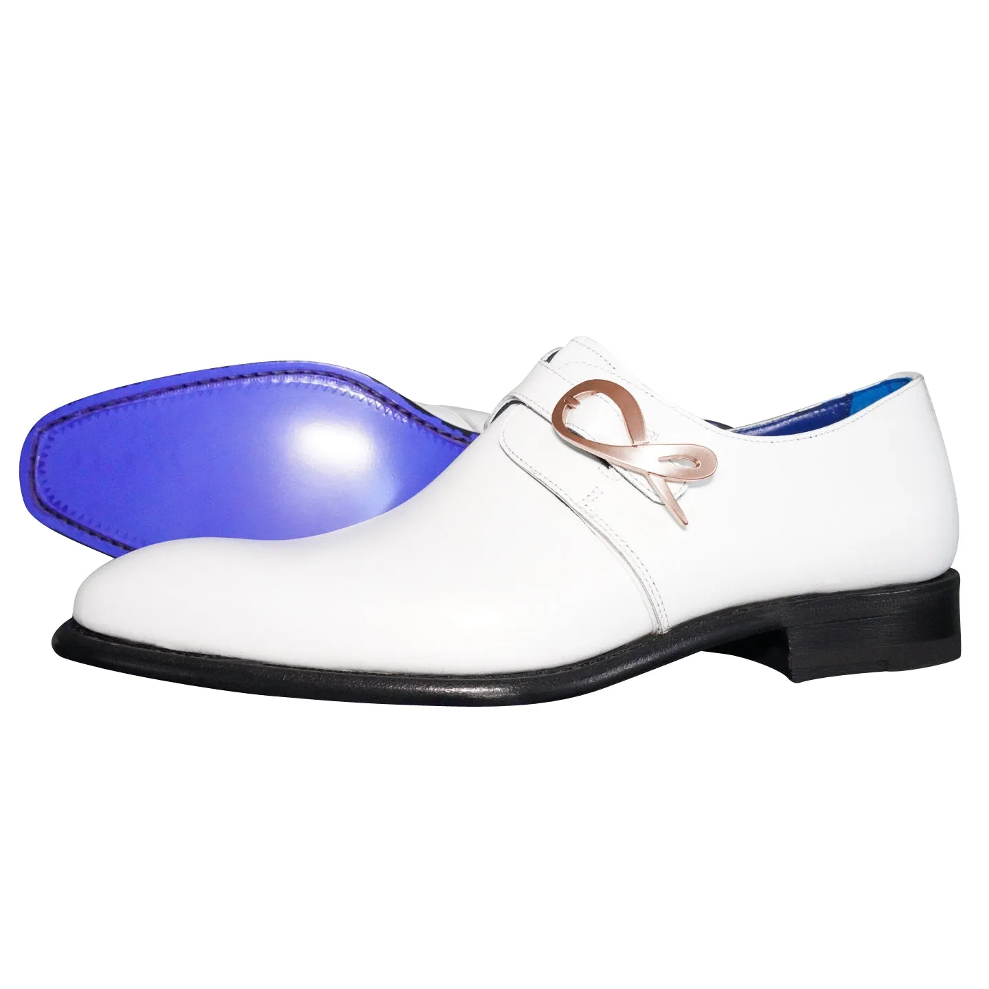 Bianco With Rose Gold Hardware Monk Strap