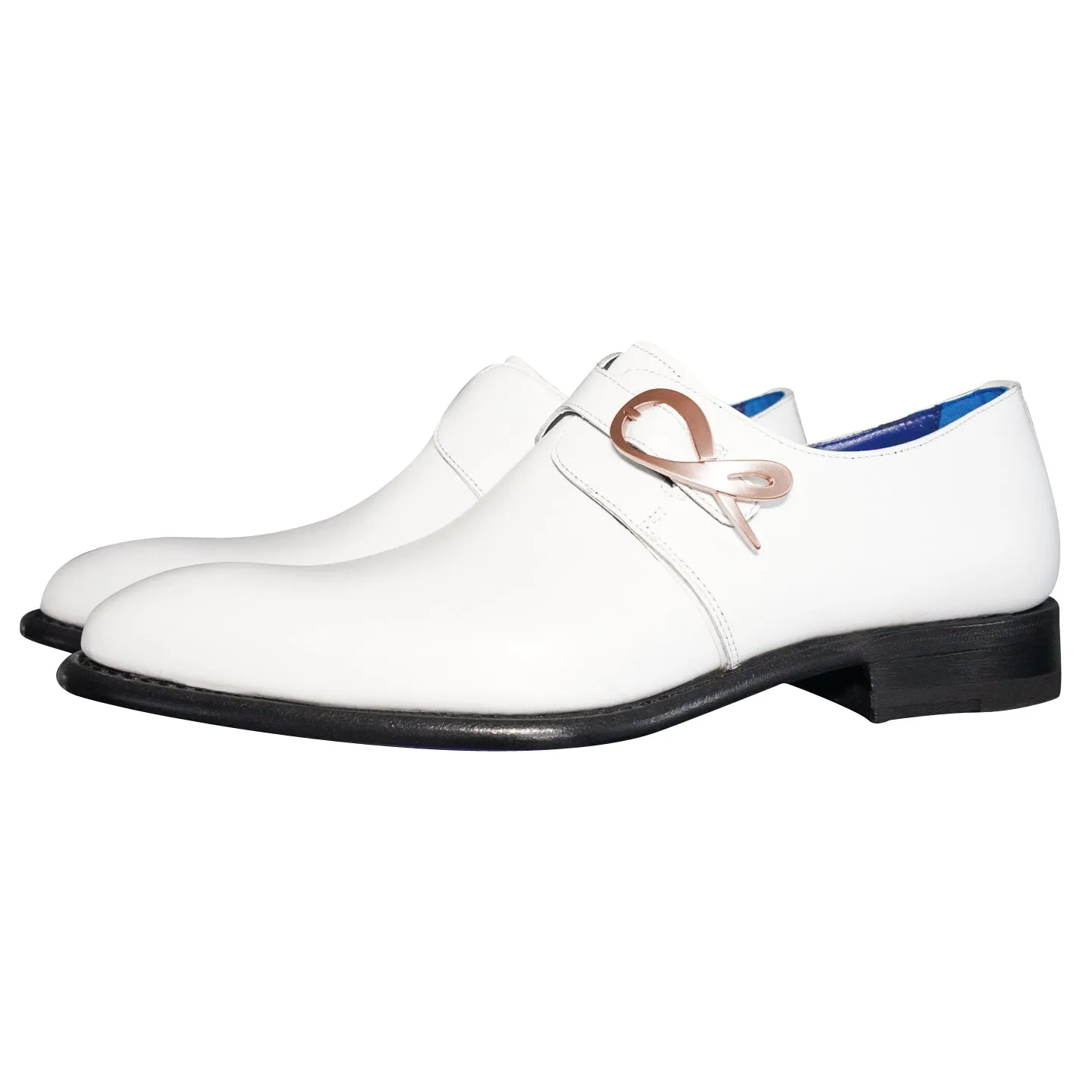 Bianco With Rose Gold Hardware Monk Strap