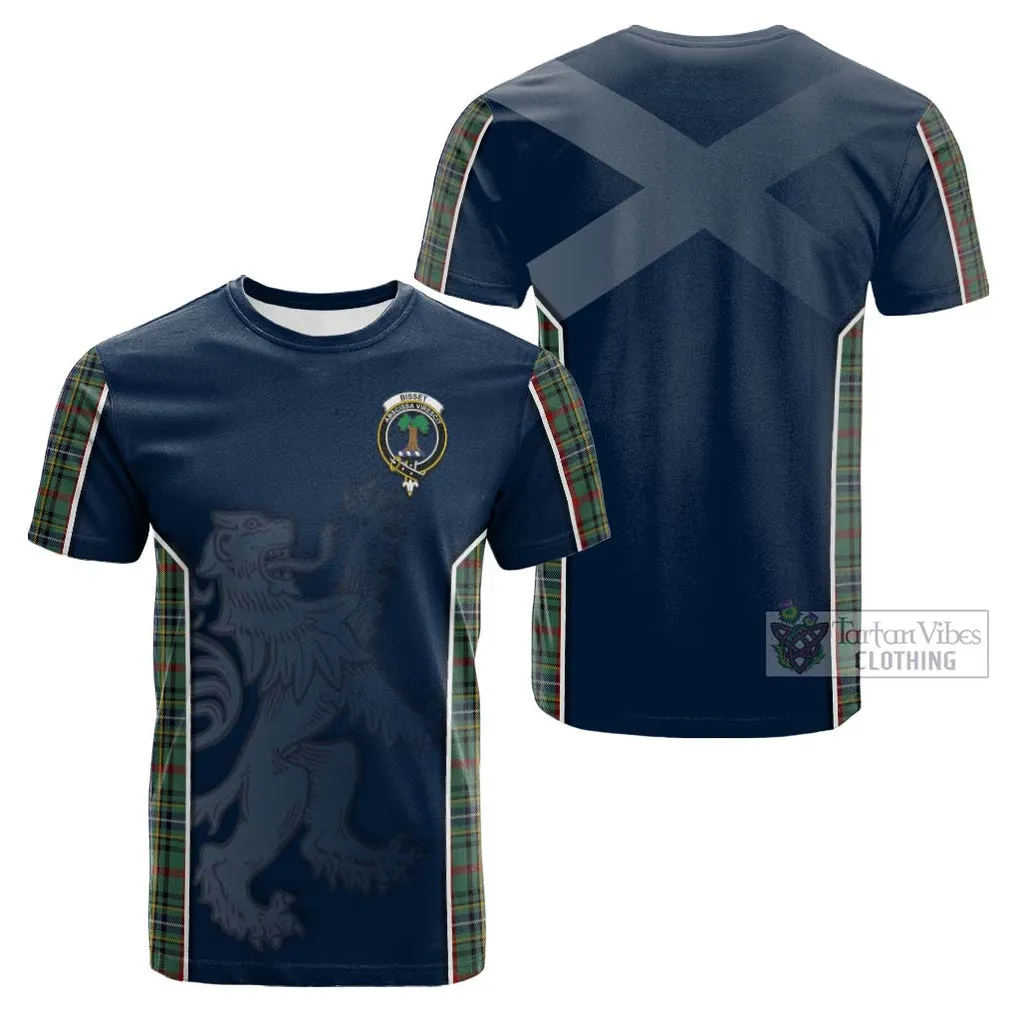 Bisset Tartan Cotton T-shirt with Family Crest and Lion Rampant Vibes Sport Style