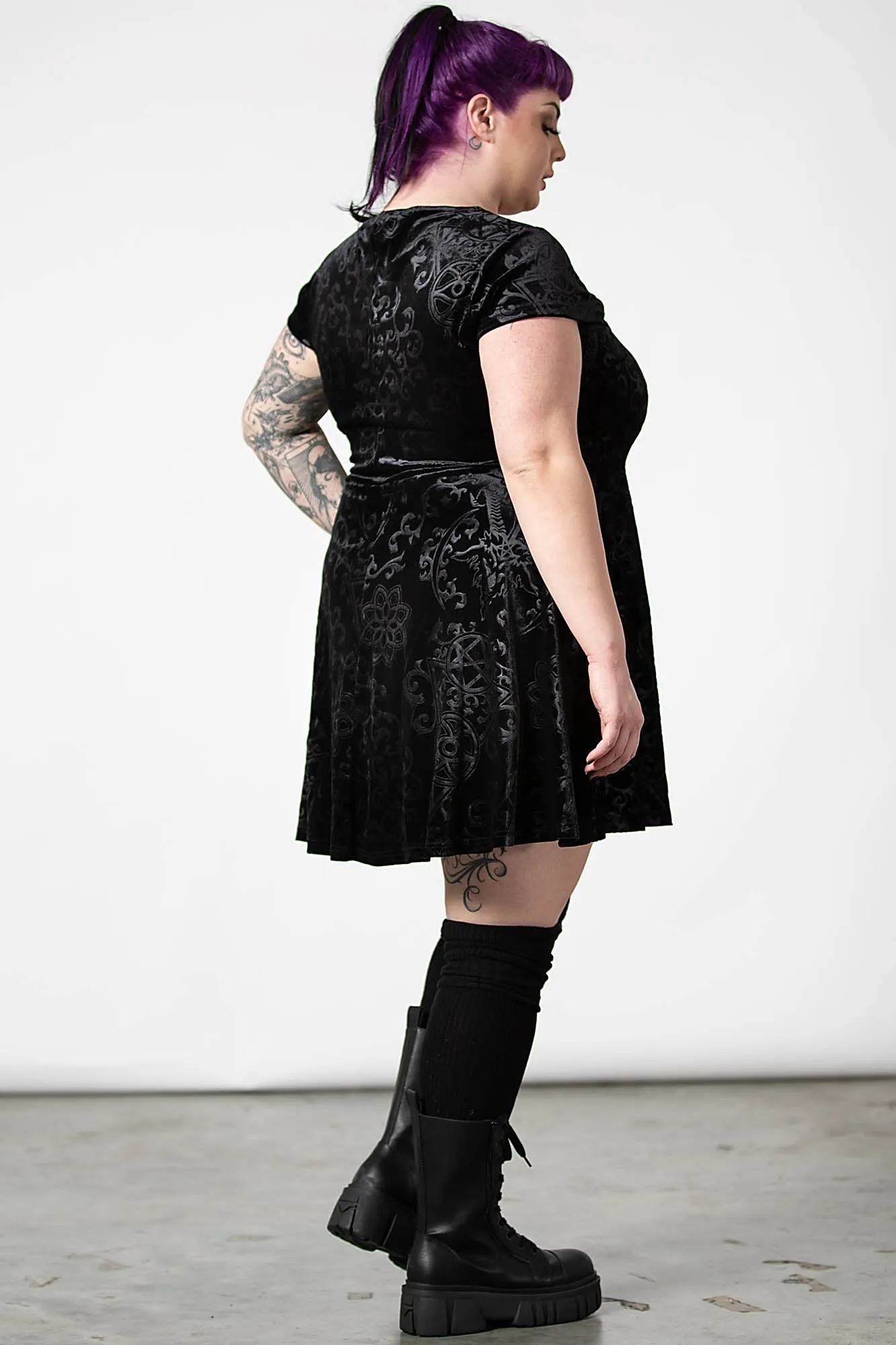 Blasphemia Keyhole Skater Dress [PLUS]