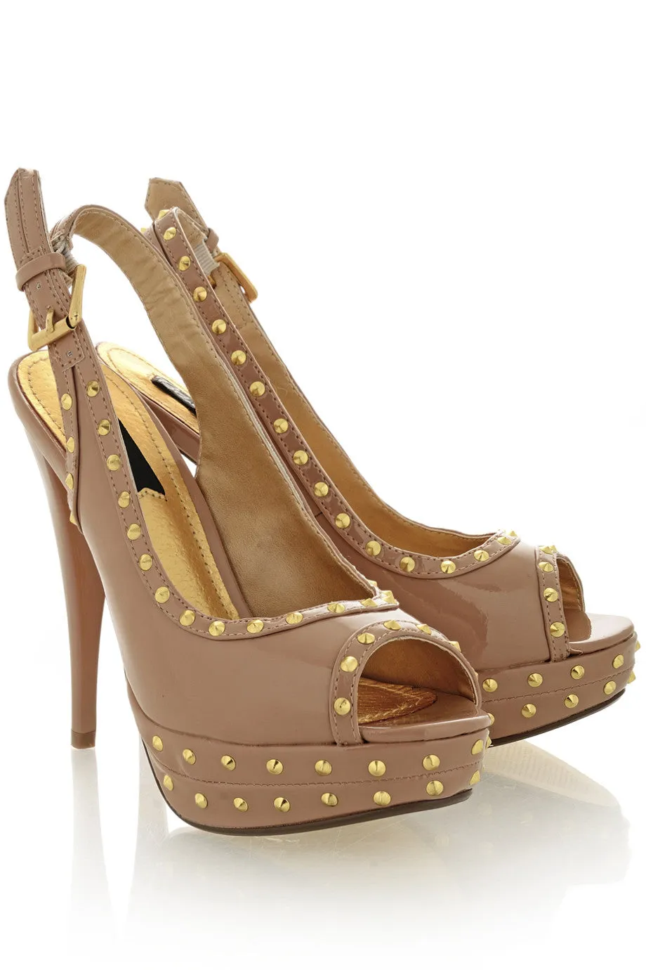 BLINK CARRIE Nude Studded Platforms