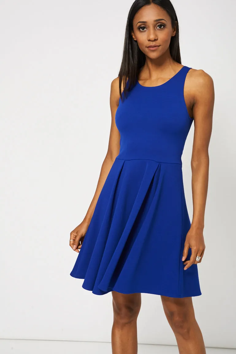 Blue Scuba Skater Dress