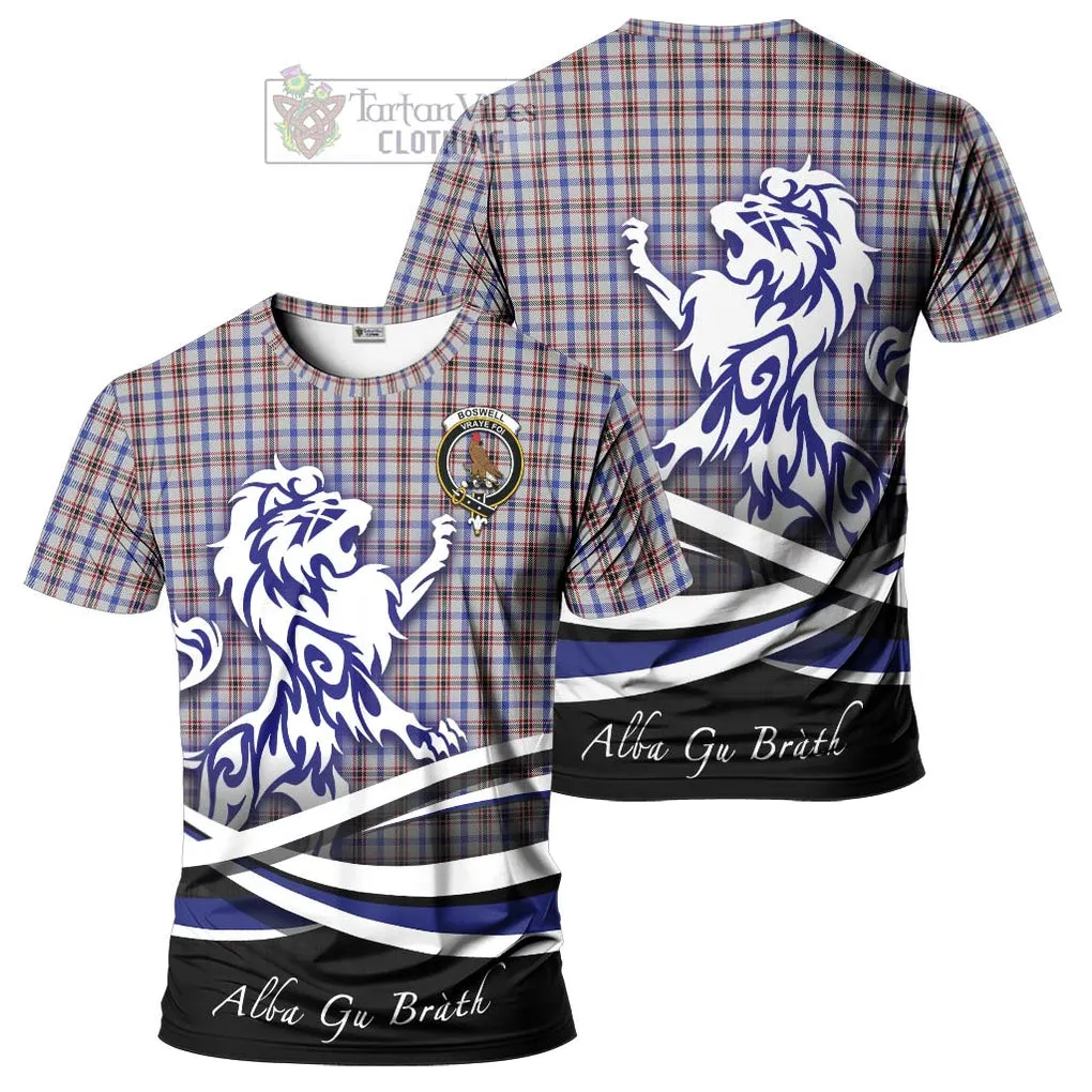 Boswell Tartan Cotton T-shirt with Alba Gu Brath Regal Lion Emblem