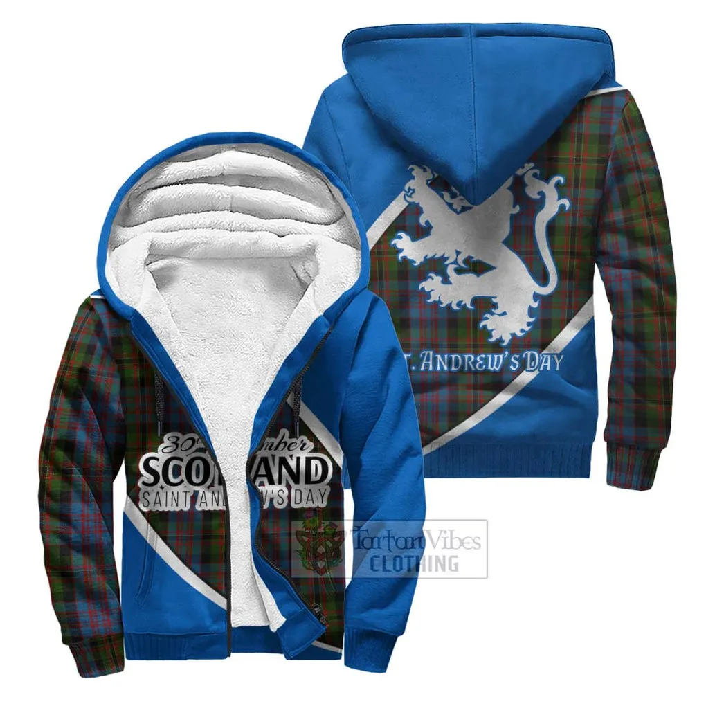 Bowie Family Crest Tartan Sherpa Hoodie Celebrate Saint Andrew's Day in Style