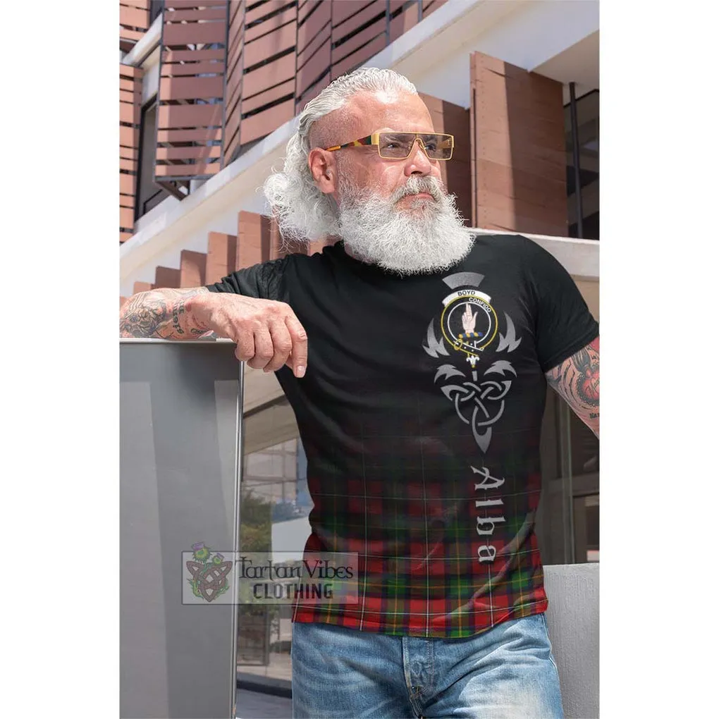 Boyd Tartan Cotton T-shirt Featuring Alba Gu Brath Family Crest Celtic Inspired