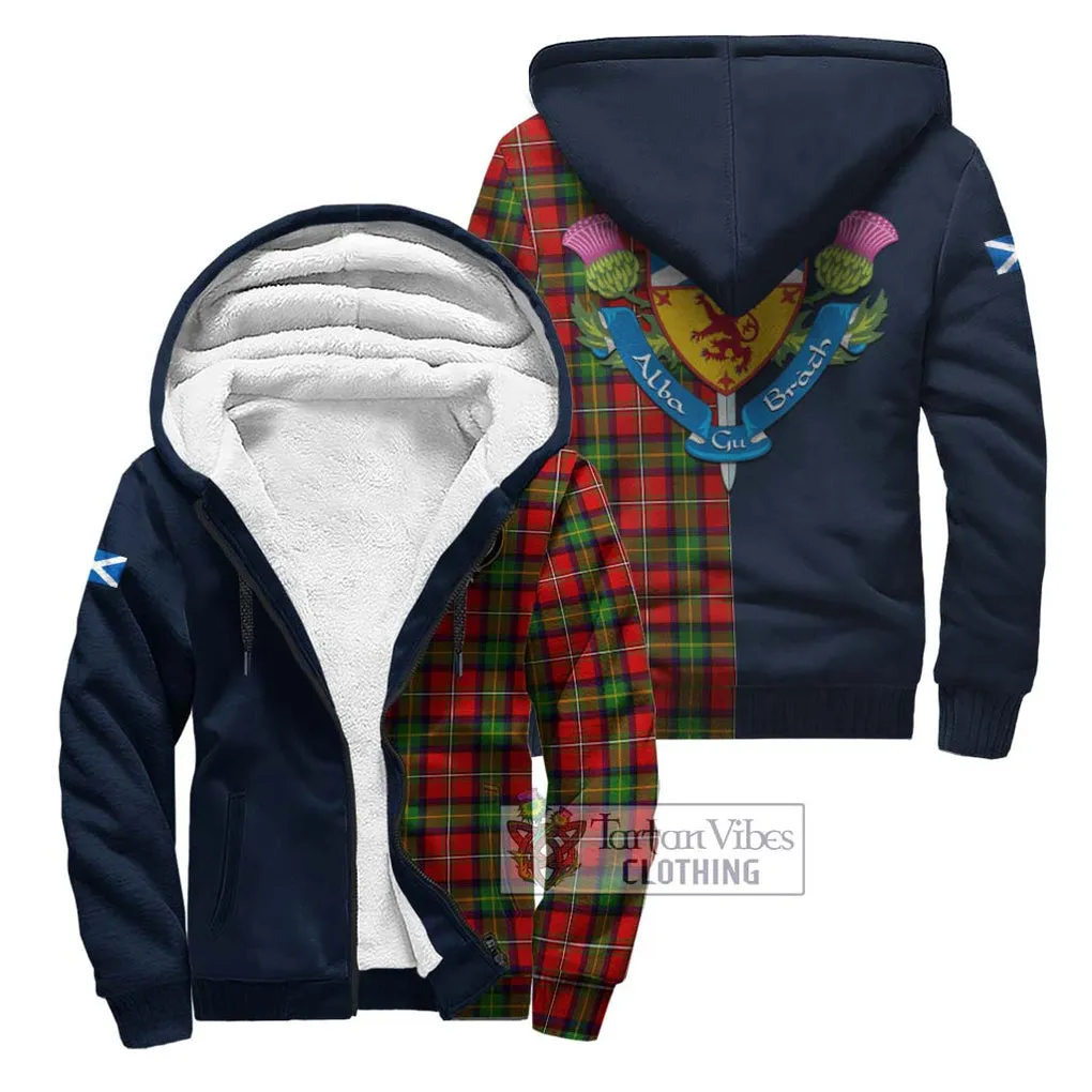 Boyd Tartan Sherpa Hoodie Alba with Scottish Lion Royal Arm Half Style