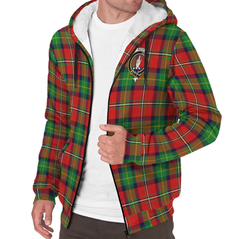 Boyd Tartan Sherpa Hoodie with Family Crest