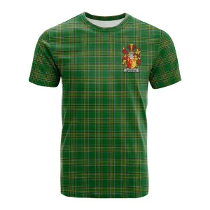 Branigan Irish Clan Tartan Cotton T-shirt with Coat of Arms