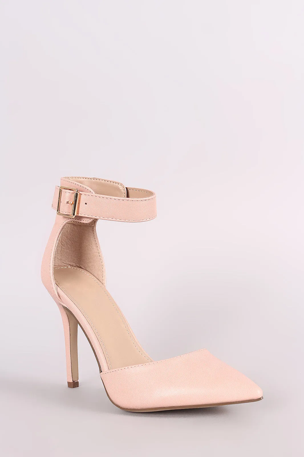 Breckelle Pointy Toe Ankle Strap Stiletto Pump