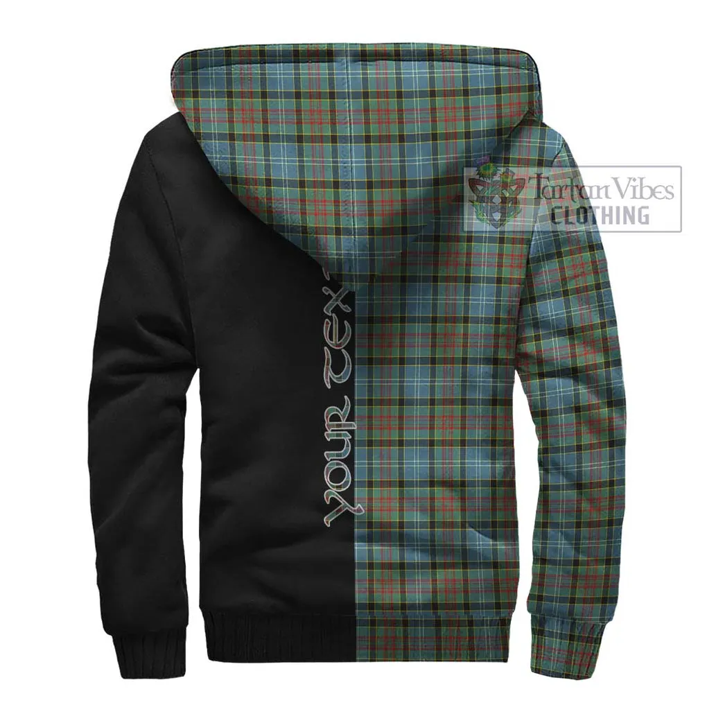 Brisbane Tartan Sherpa Hoodie with Family Crest and Half Of Me Style