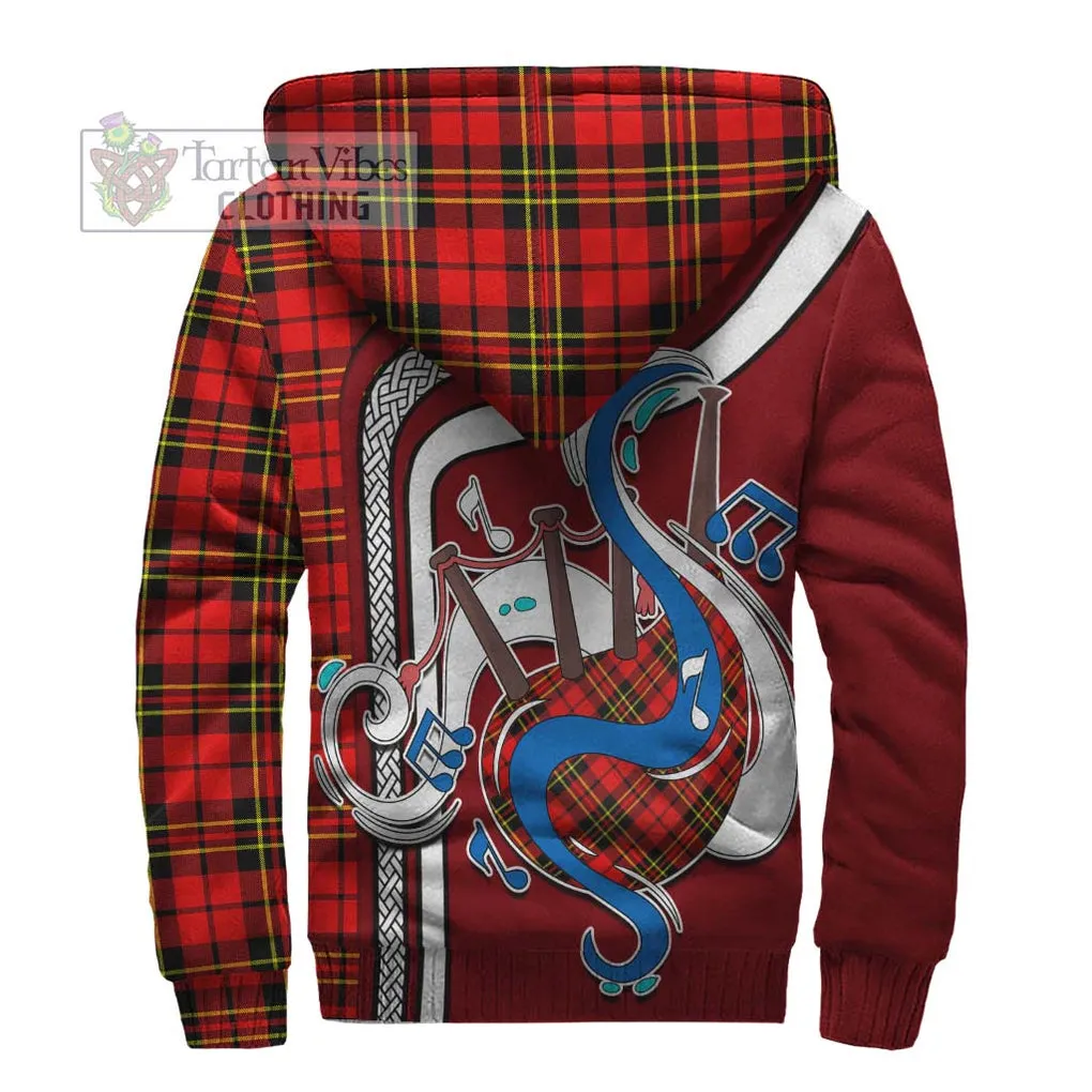 Brodie Modern Tartan Sherpa Hoodie with Epic Bagpipe Style