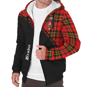 Brodie Modern Tartan Sherpa Hoodie with Family Crest Curve Style