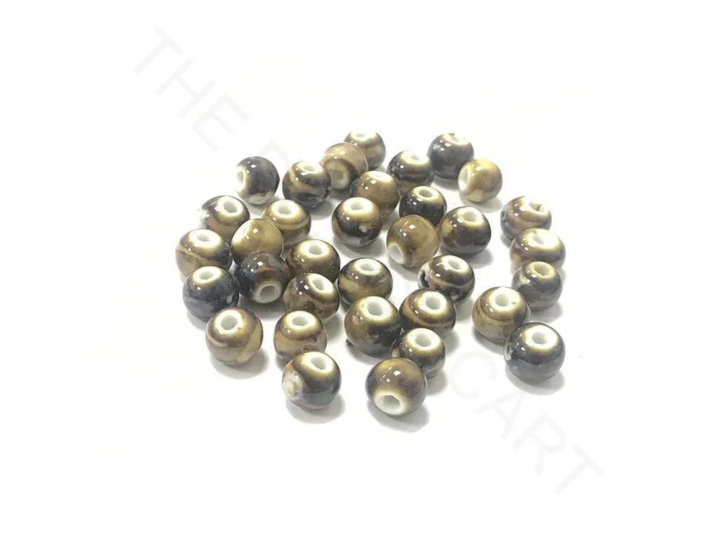 Brown Circular Ceramic Beads