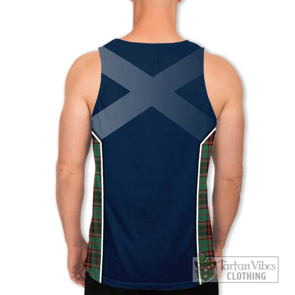 Buchan Ancient Tartan Men's Tank Top with Family Crest and Lion Rampant Vibes Sport Style