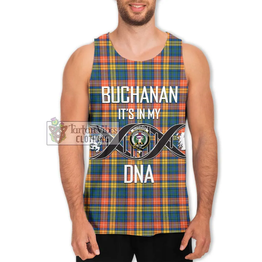 Buchanan Ancient Tartan Men's Tank Top with Family Crest DNA In Me Style