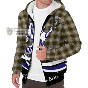 Buchanan Dress Tartan Sherpa Hoodie with Alba Gu Brath Regal Lion Emblem